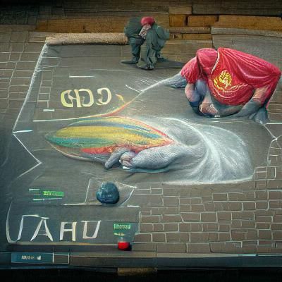 USSR Hammer and Sickle Chalk Art