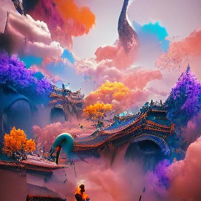 Fantastical Inspiration: Detailed Matte Painting in Deep Col...