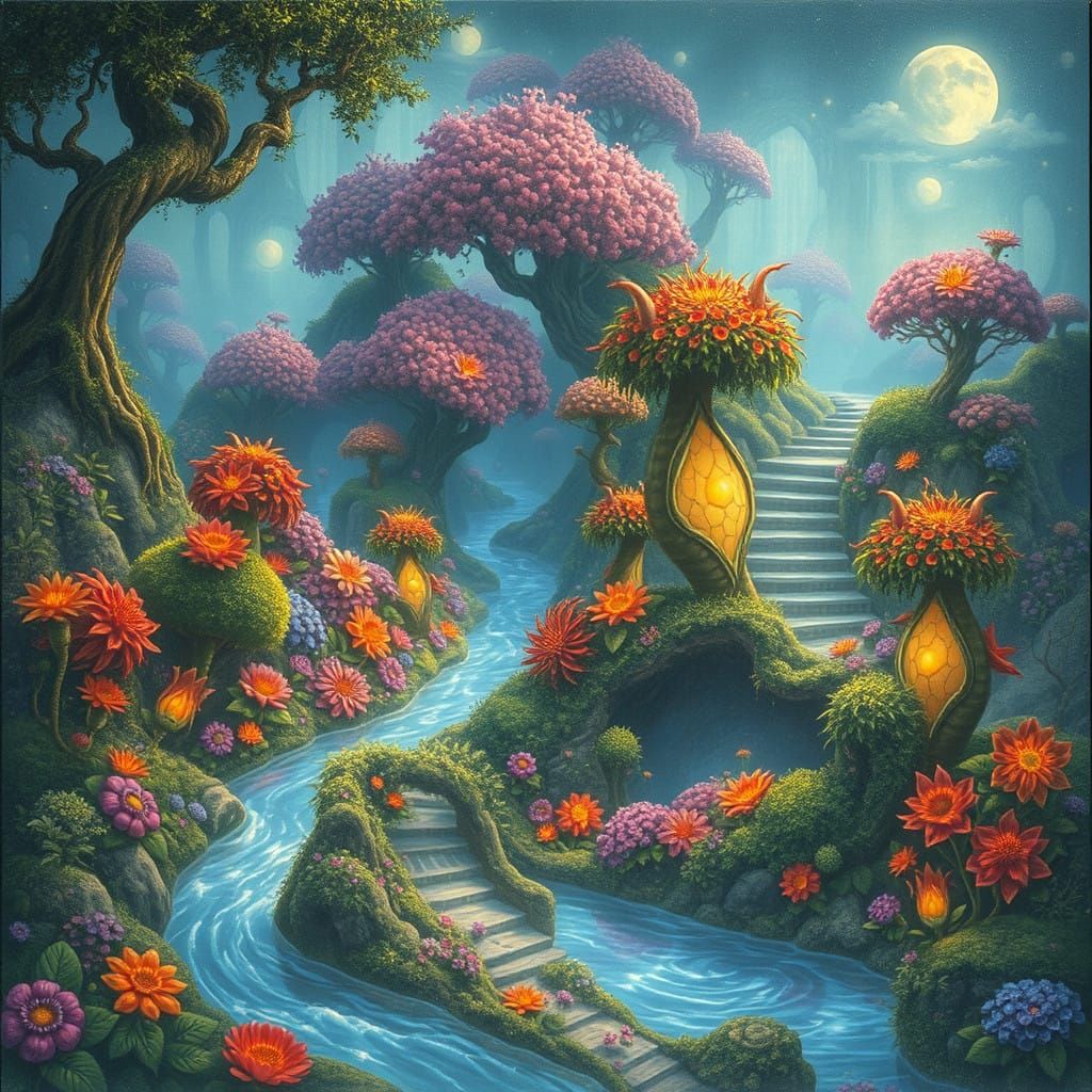 Whimsical Dreamscapes in Vibrant Watercolor