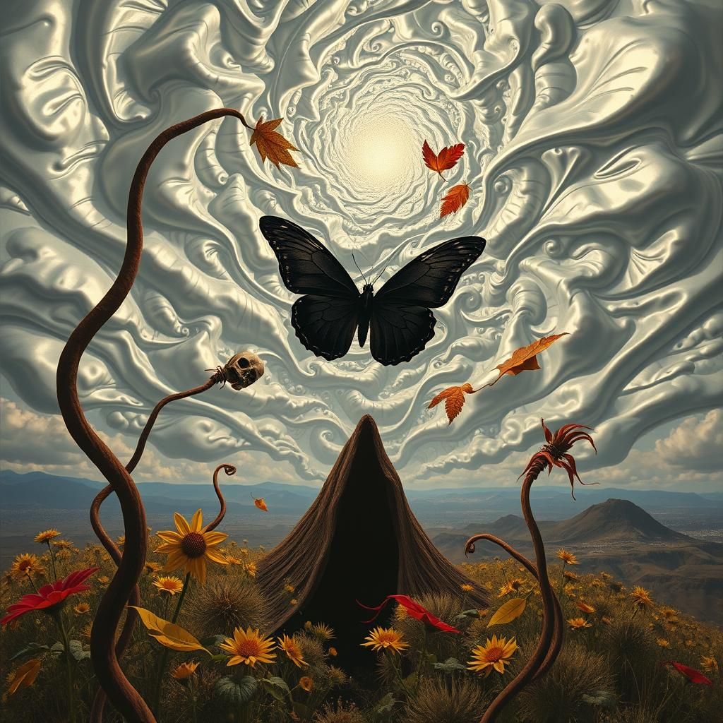 Surreal Landscape with Elastic Flora, Dali-esque