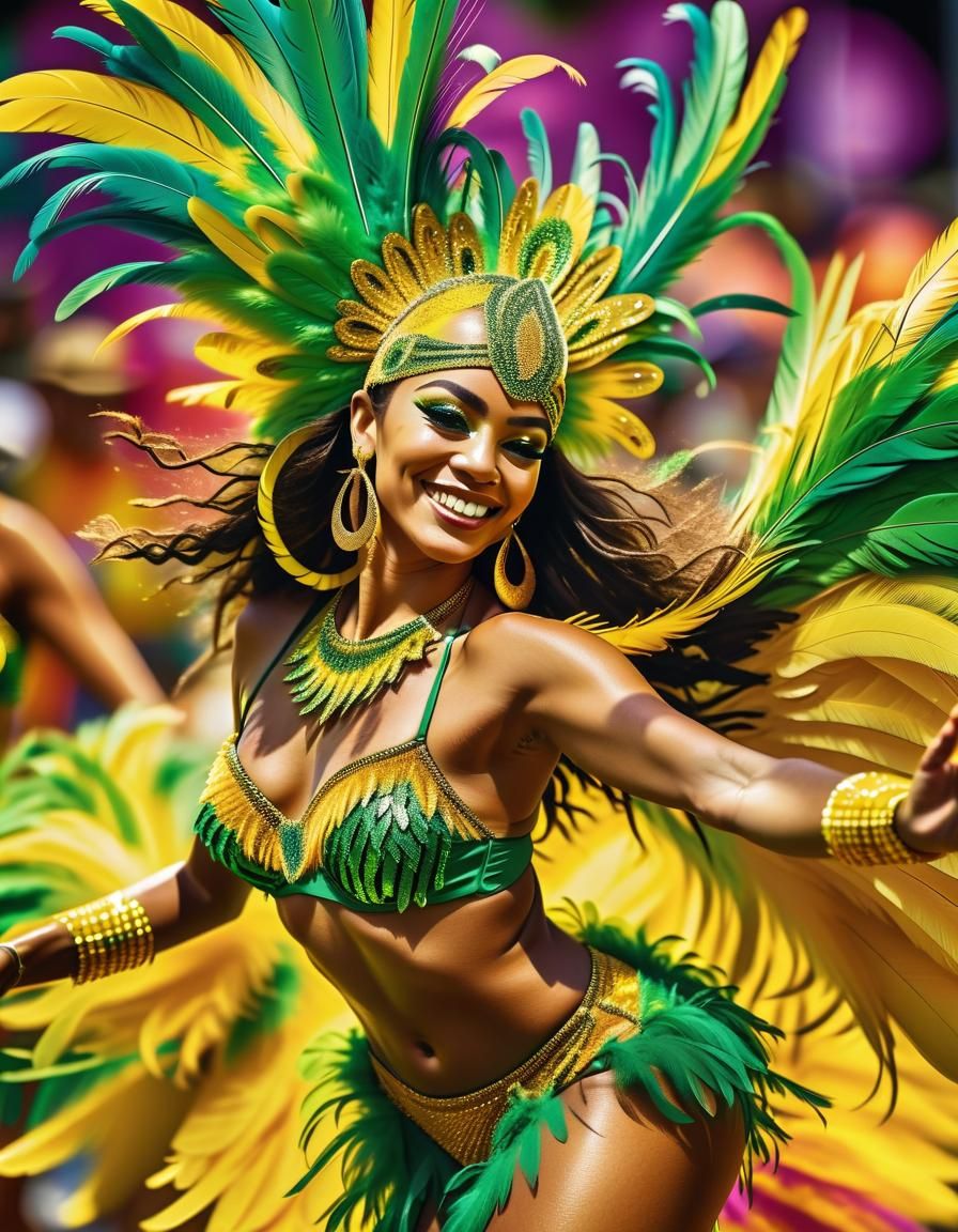 Vibrant Carnival Samba Dancer in Sunny Rio