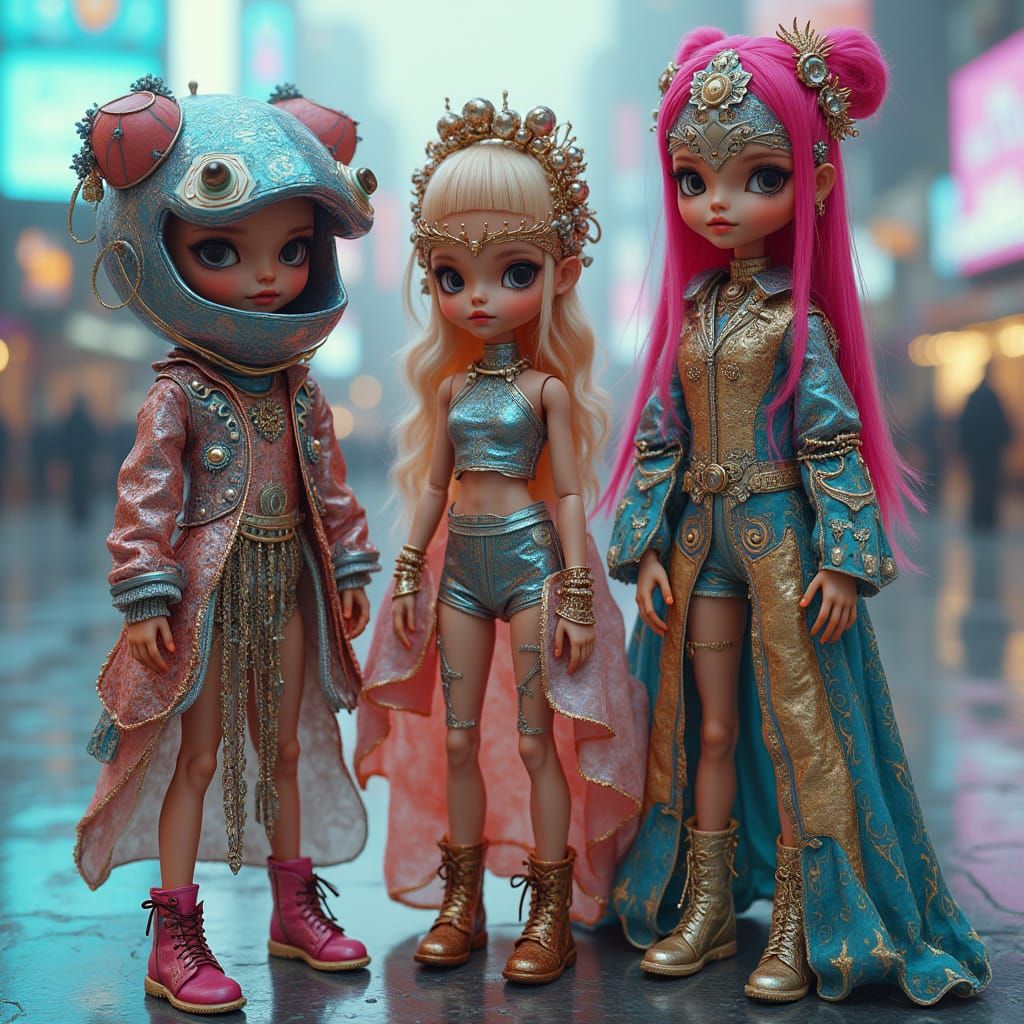 Cyberpunk Dolls in Extravagant Architectural Outfits