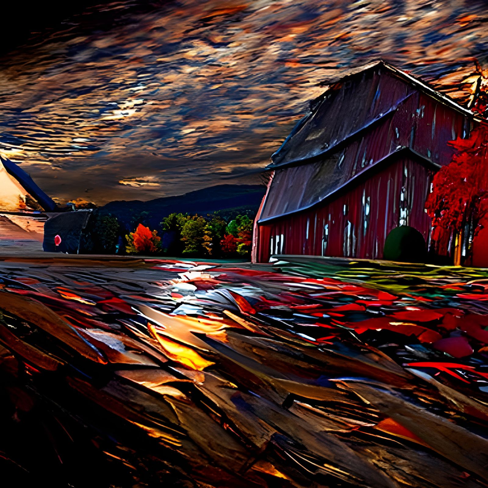 Vermont Autumn Landscape in Photorealistic 3D Rendering