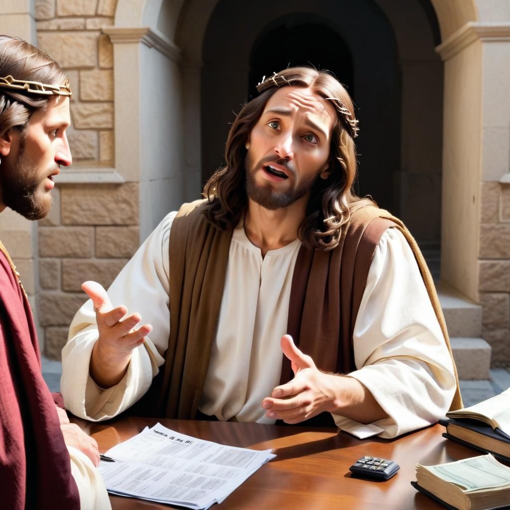 Jesus Christ talks the Tax Collector into quiting