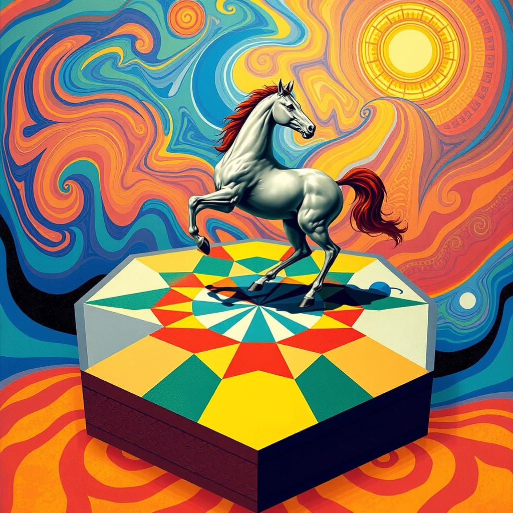 Horse Prancing on Geometric Hexahexaflexagon