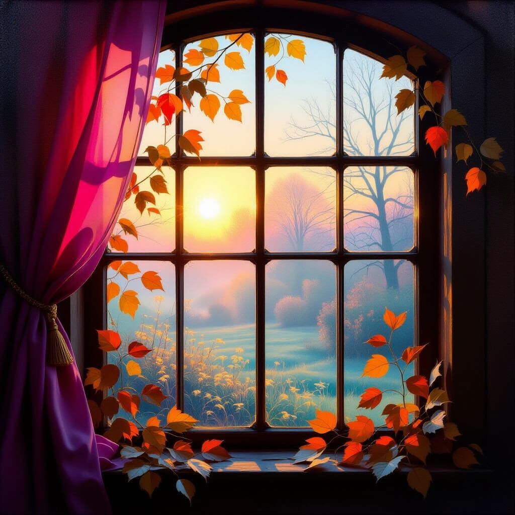 Radiant Colored Glass Window in Metamodern Style