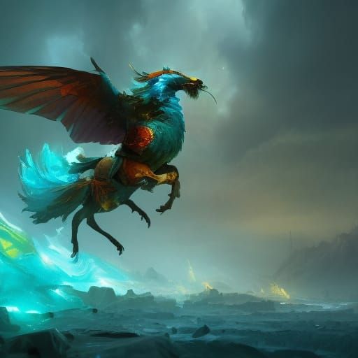 Cinematic Scene in Gold and Teal