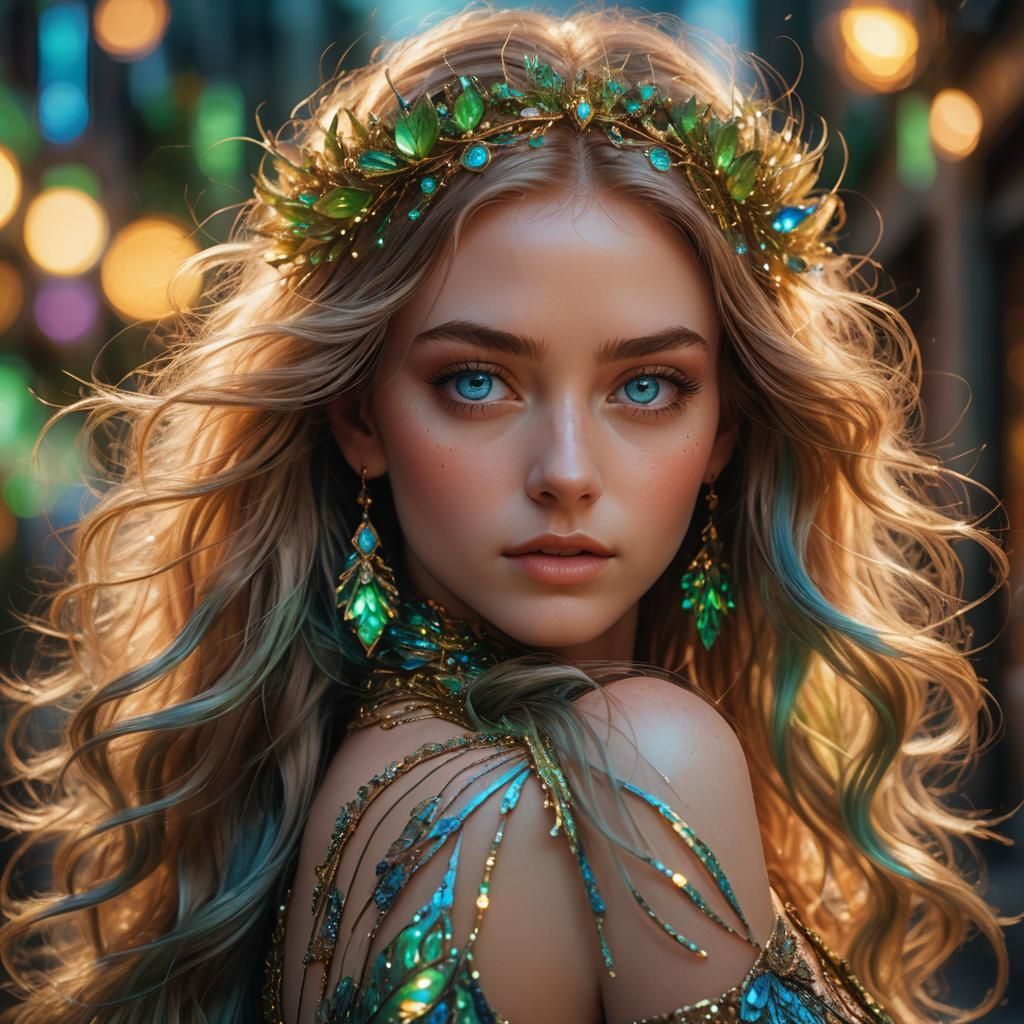 Fantasy Portrait of Girl with Heterochromatic Eyes