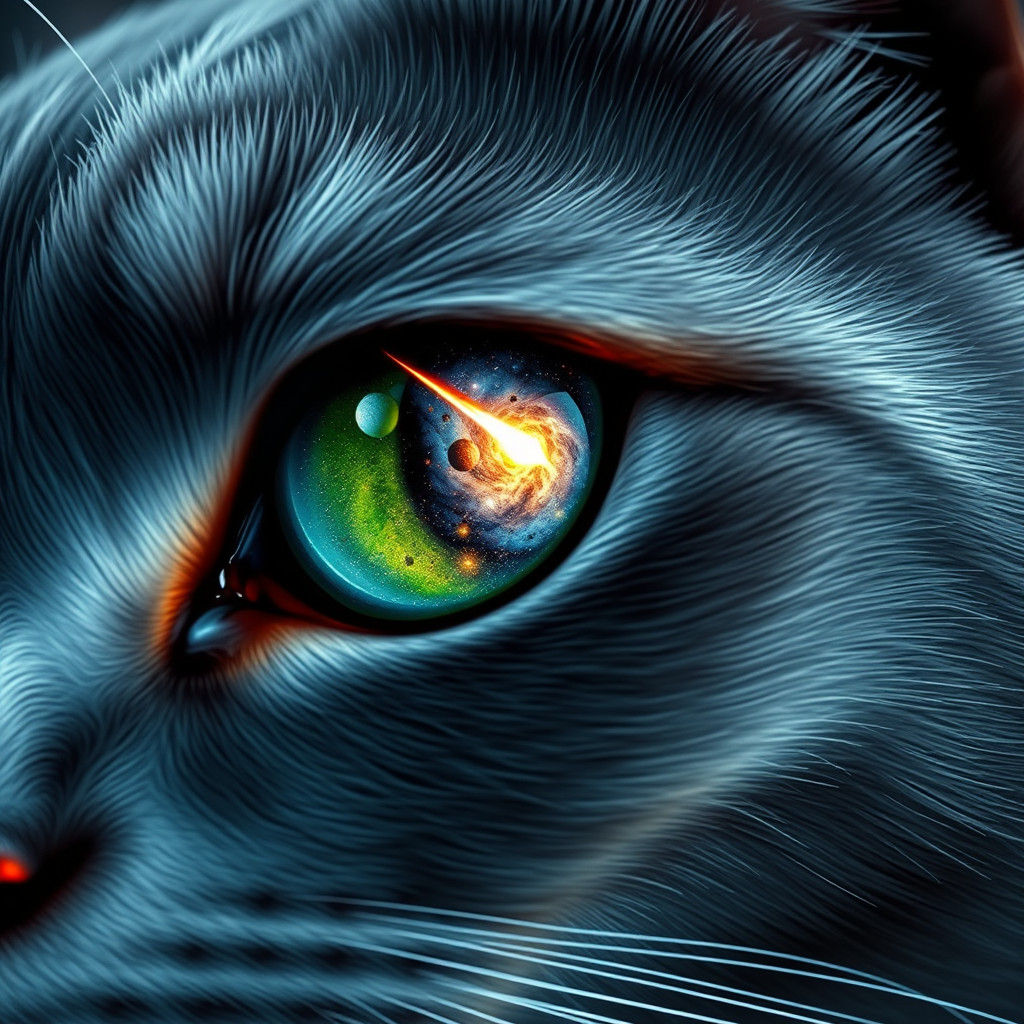 Cat's Eye Reflecting a Cosmic Nebula