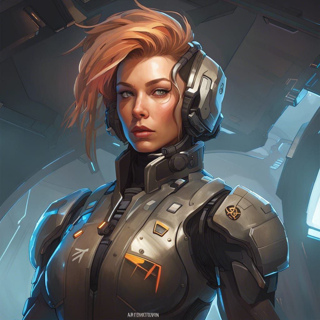 Cybernetic Battletech Pilot Portrait in 8K Resolution