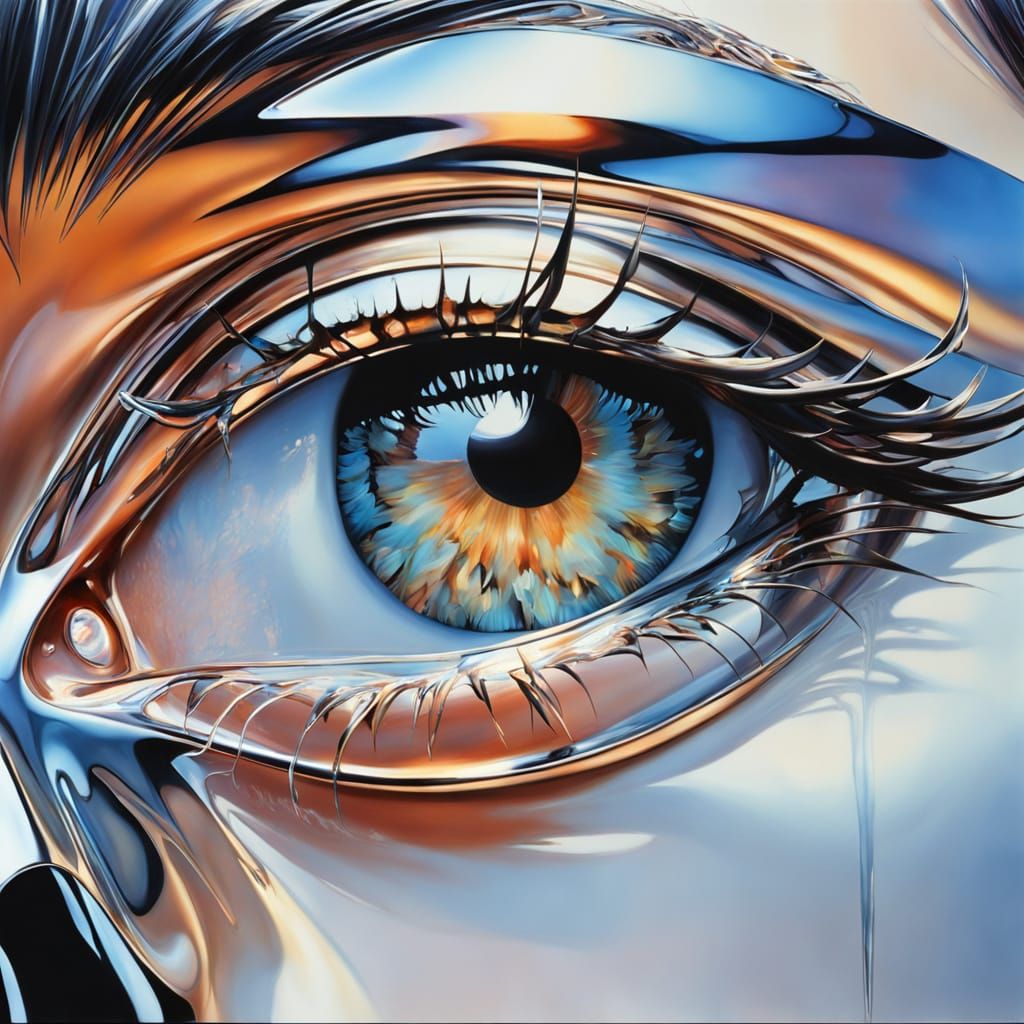 Chrome Skin: A Hyperrealistic Metallic Fusion