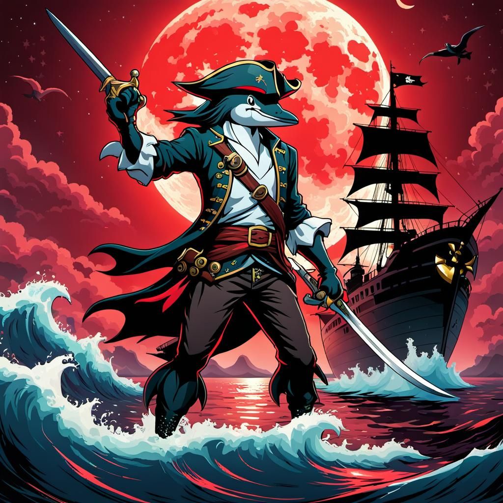 Pirate Dolphin on Battleship in Zelda Style