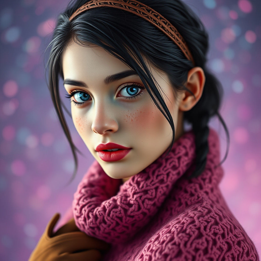 Dreamy Portrait of British Woman in Digital Art Style