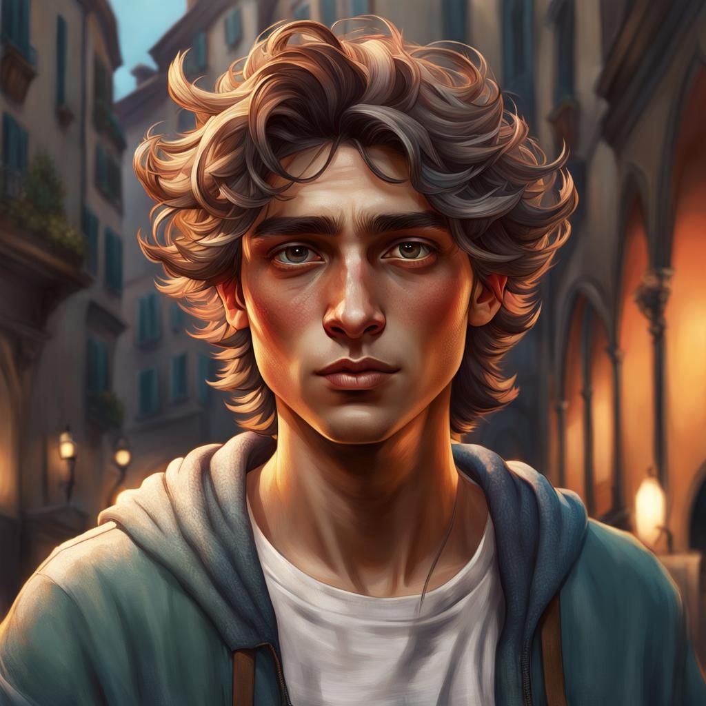 Detailed Portrait of a Boy in Volumetric Lighting