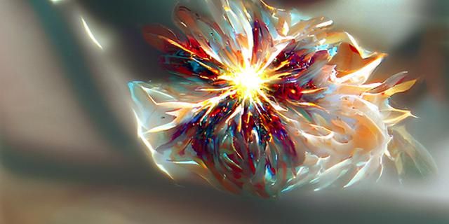 Star Explosion in 80s Sci-Fi Movie Style