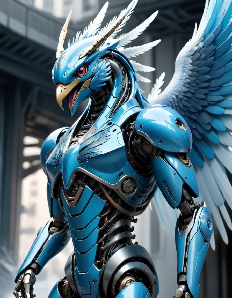Hyperrealistic Mecha-Android Articuno in Digital Matte Paint...