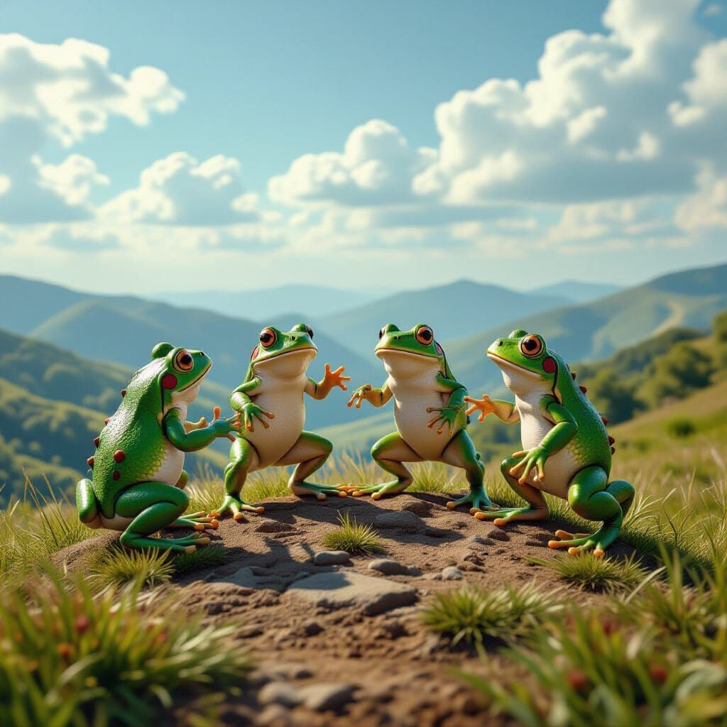 Epic Cinematic Frogs Dancing on a Hill