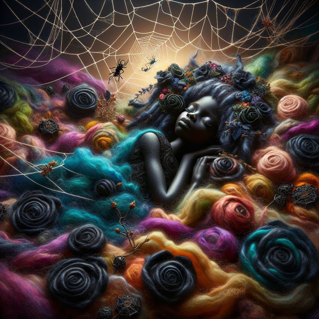 Gothic Princess Unravels Woolen Masterpiece in Hyperrealisti...