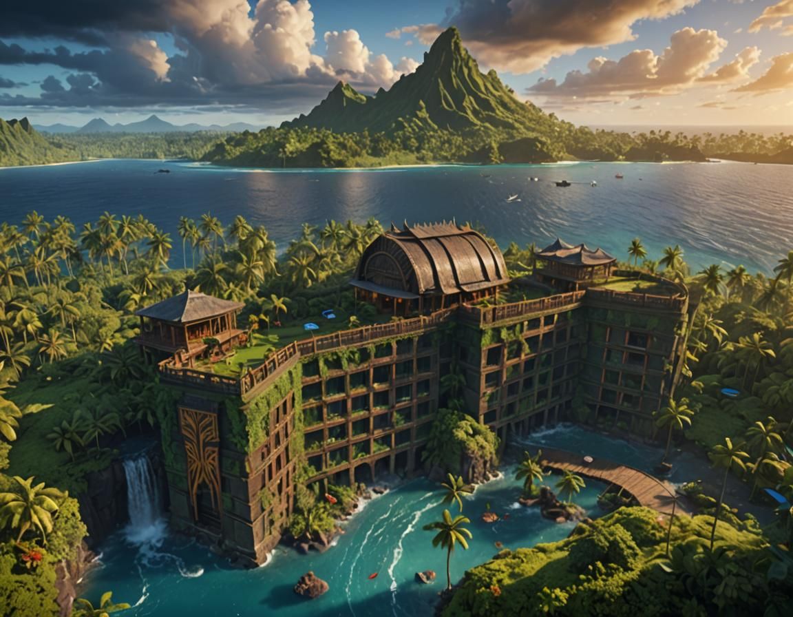 Fantastical Samoa: Detailed Matte Painting in Deep Color