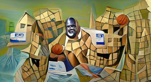 Shaquille O'Neal Insurance Ad in Cubist Style
