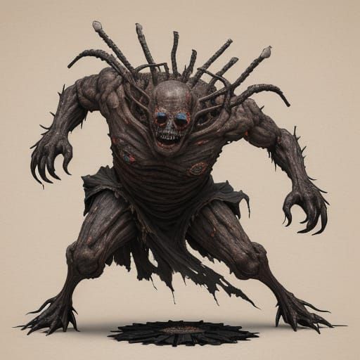 Grief-Stricken Rotling Creature in Barren Landscape