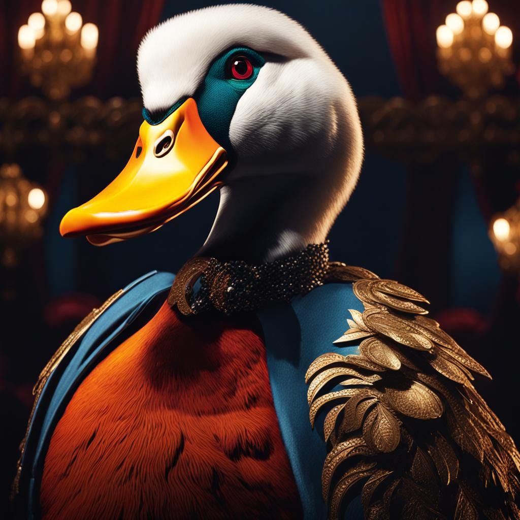 a very angry fluffy duck