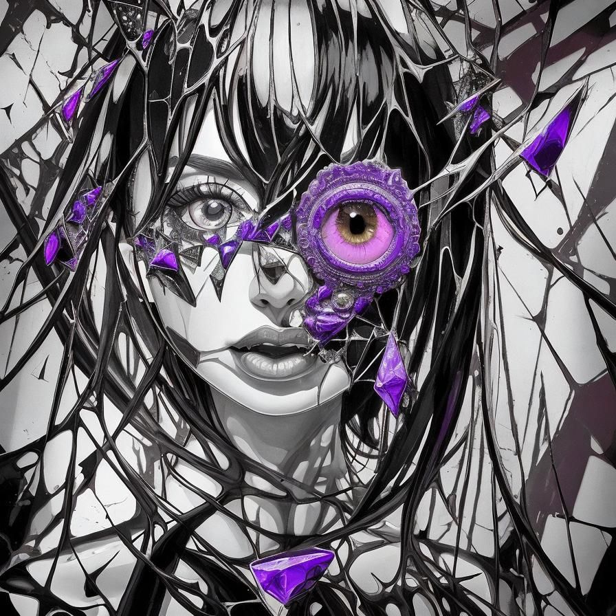 Surreal Distorted Self-Portraits in Shattered Mirrors