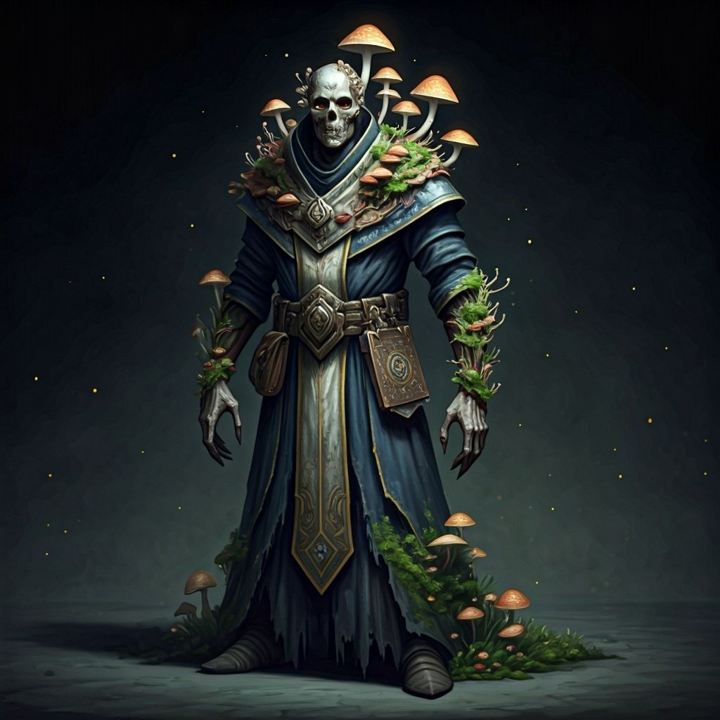 Decaying Wizard Crowned with Fungi