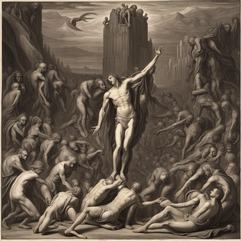 Suffering Souls in Dante's Inferno, Mannerism Style
