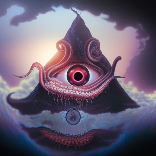 "Eye of the Beholder with tentacles coming out"