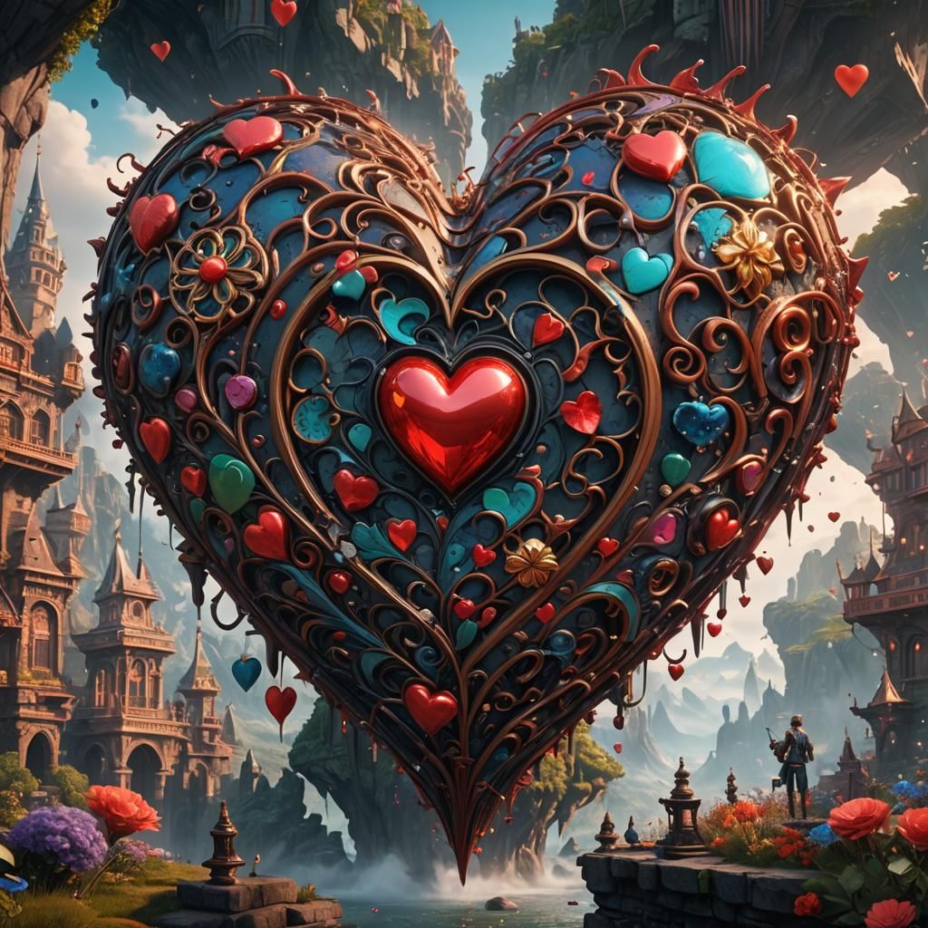 Fantastical Love Heart Matte Painting