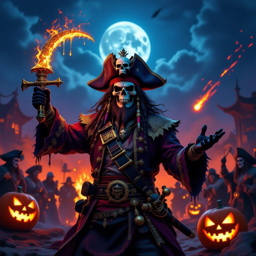 Spectral Pirates in Jack-o'-Lantern Fire