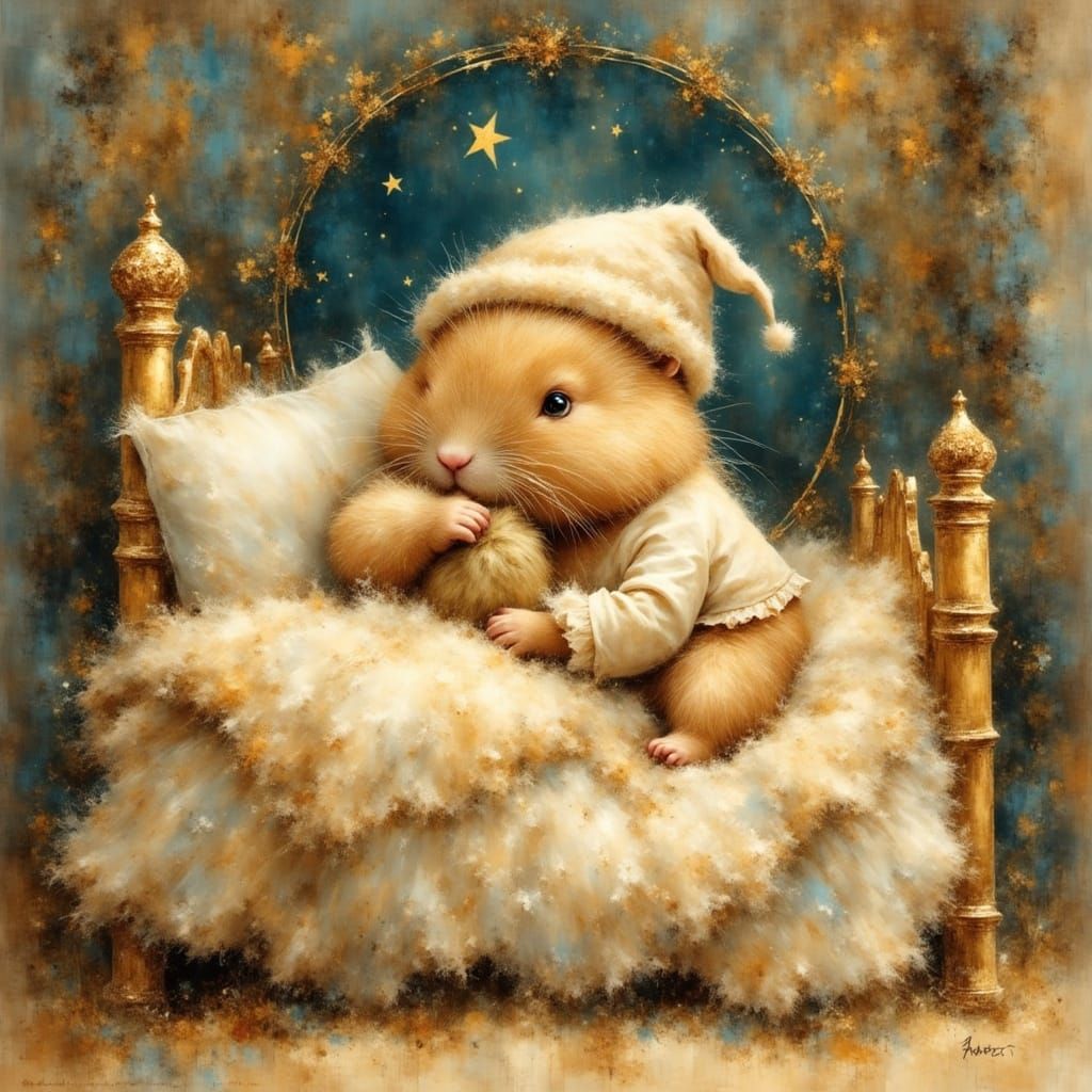 Cute Baby Capybara in Pyjamas: A Whimsical Scene