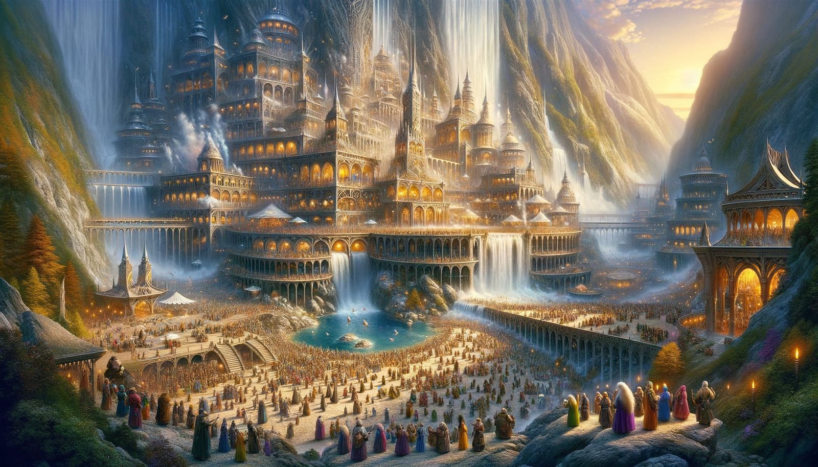 Dwarven City Carved into Mountain, Ornate Architecture