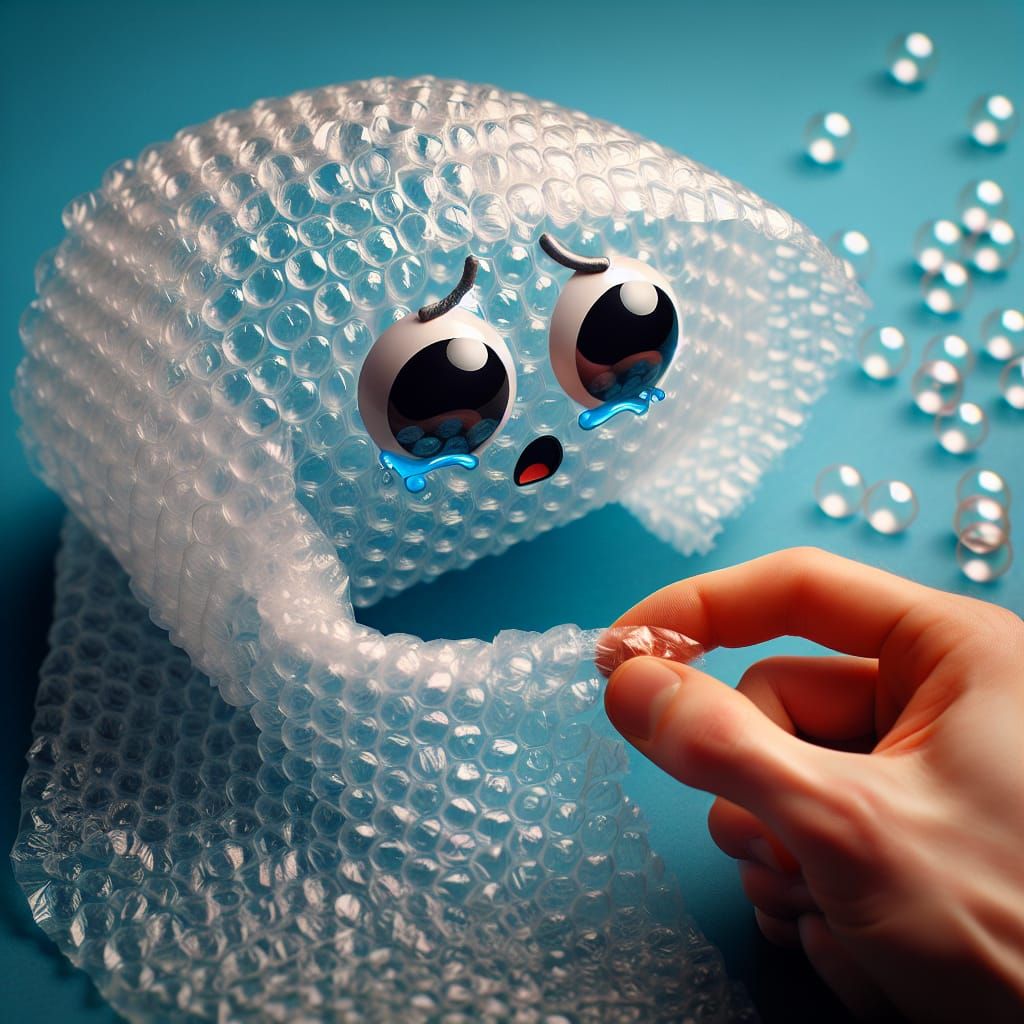Terrified Bubble Witnesses Bubble Wrap Popping