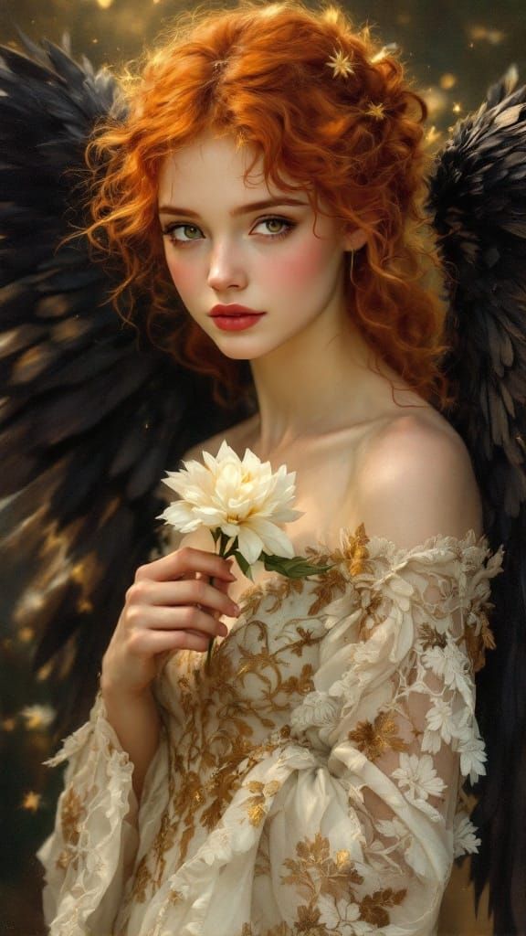 Seraphic Angel in Golden Hour Glory