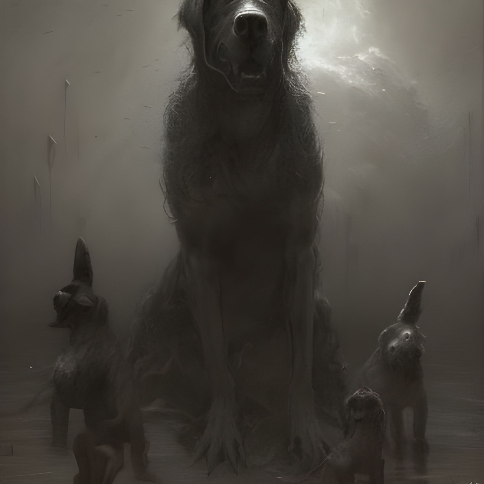 Sinister Dog in Horror Style