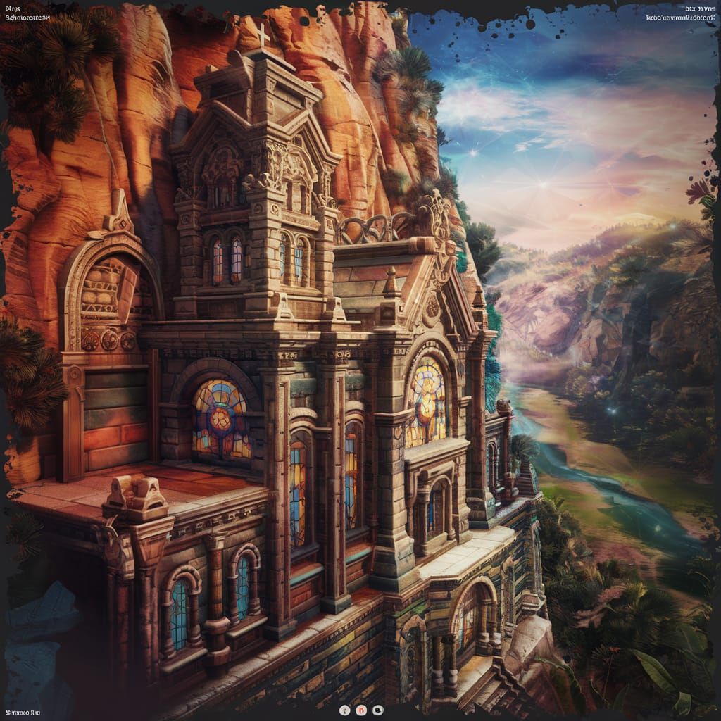 Fantastical Sacred Church Matte Painting