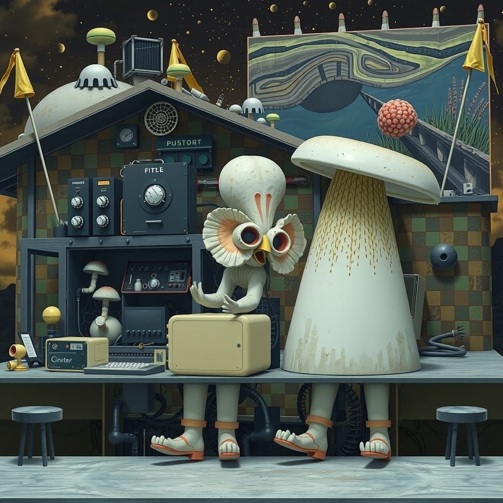 Surreal 17th Century Computer Beside Gum Bungalow