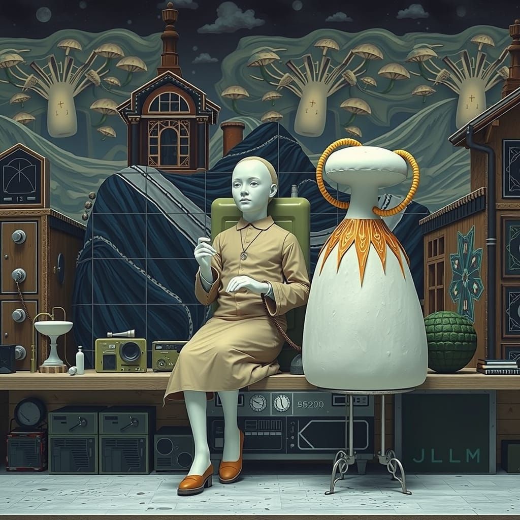 Surreal 17th Century Computer Meets Brutalist Bungalow