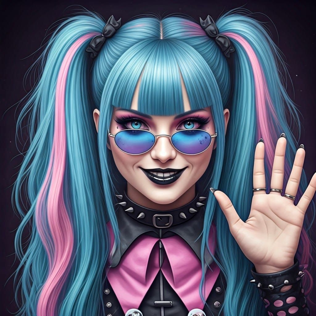 Goth Beauty Waves Hello in Vibrant Pastel Colors