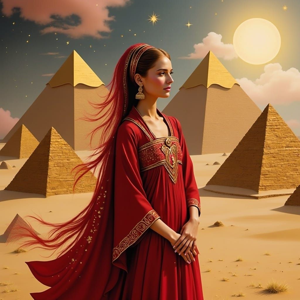 Egyptian Goddess in Splendid Robes Reveals Paradise