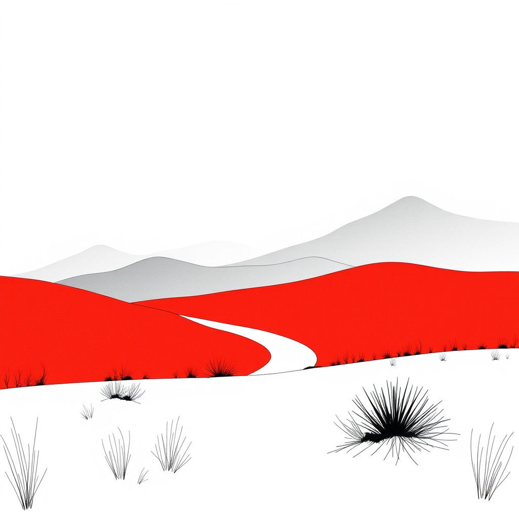 Minimalist Landscape Art with Geometric Shapes