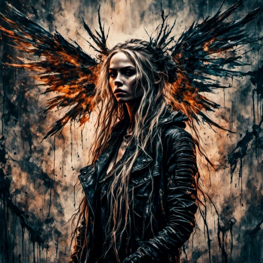 Punk Demon with Braids and Vodka, Basquiat Style