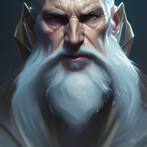 Evil Wizard Portrait in Hyperdetailed Style