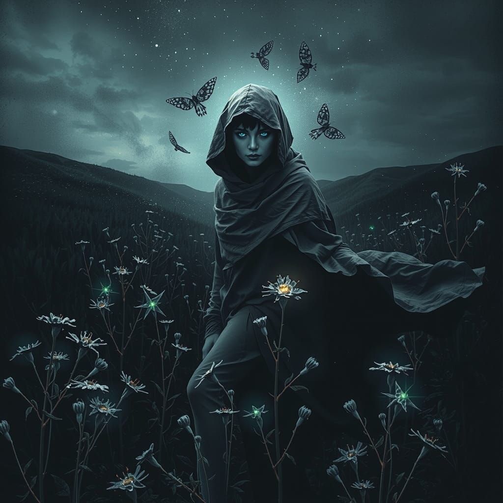 Mystical Realm Runner in a Midnight Field