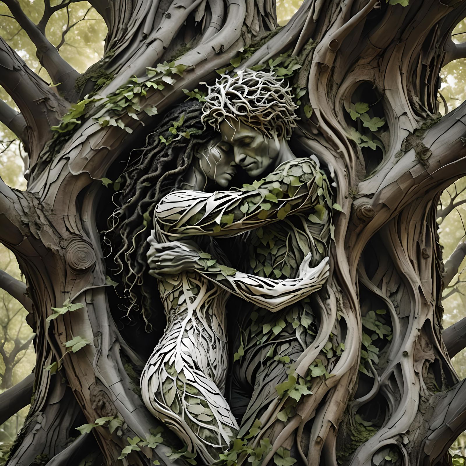Lovers Become a Tree: Poetic Melting Embrace