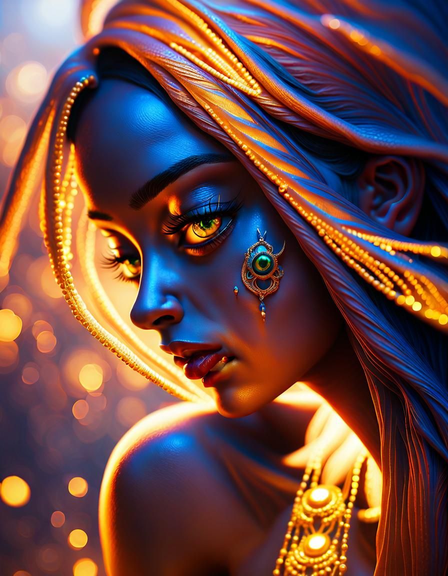 Fantasycore Portrait in Golden Hour Lighting