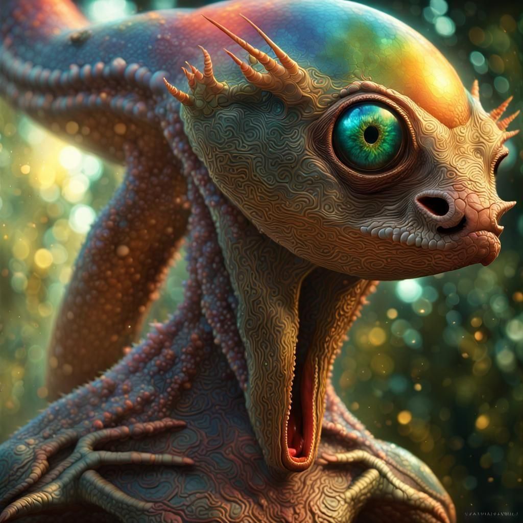 Exotic Creatures in a Bizarre Digital Rendering