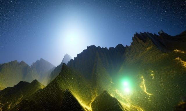 the mountains  pixiv pixel art 8bit depth of field 3ds Max hyperdetailed trending on Artstation Ji...